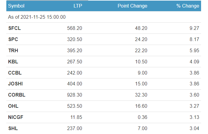 top gainers 9 शेयर बजार घट्दा यी कम्पनीका लगानीकर्ता भए मालामाल
