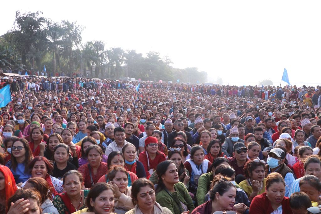 रवि लामिछानेको चुनावी सभामा हजारौको उपस्थिति। ( फोटो फिचर )