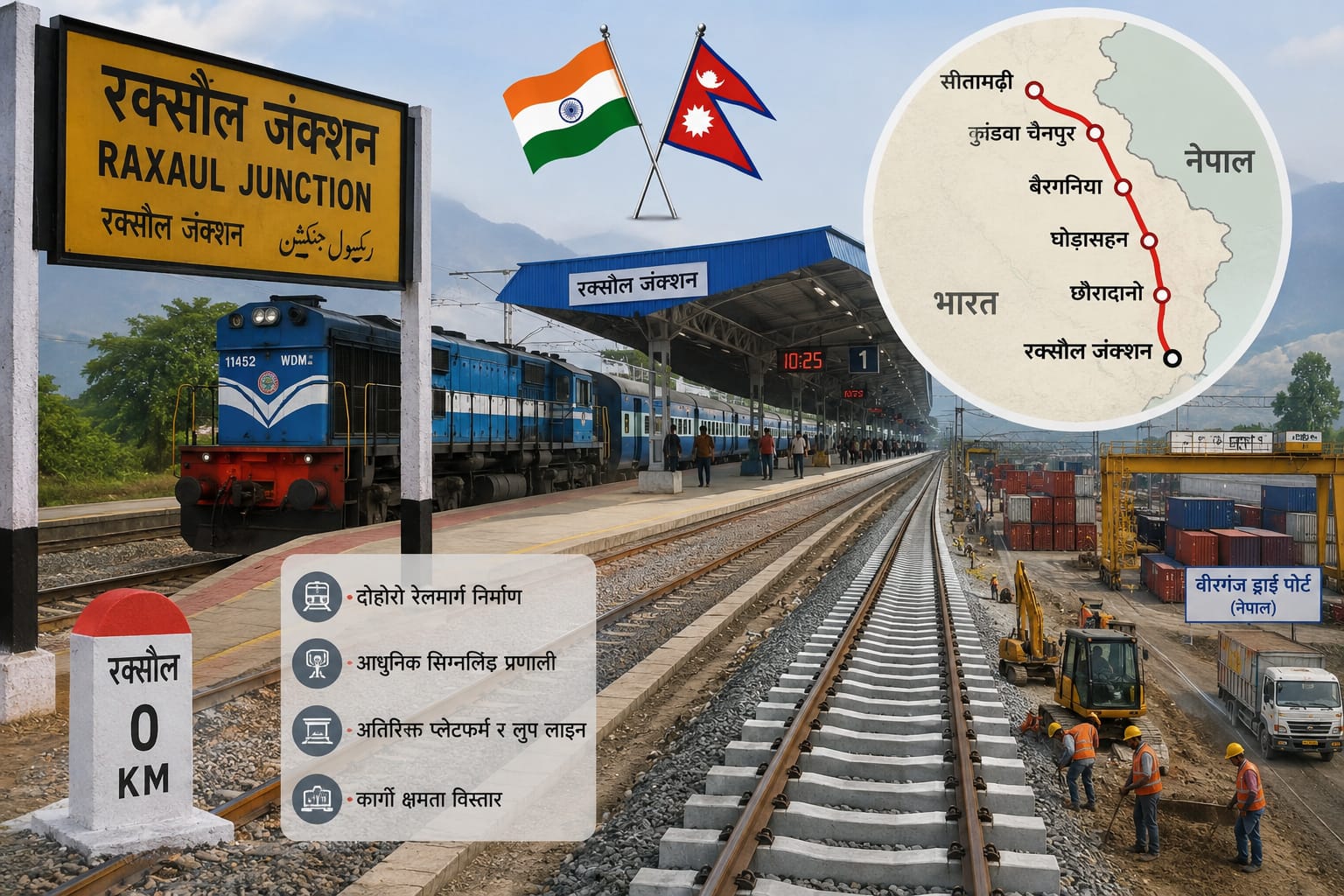 भारत–नेपाल रेल सम्पर्कमा नयाँ अध्याय : रक्सौलसहित पाँच स्टेशनको आधुनिकीकरण हुने