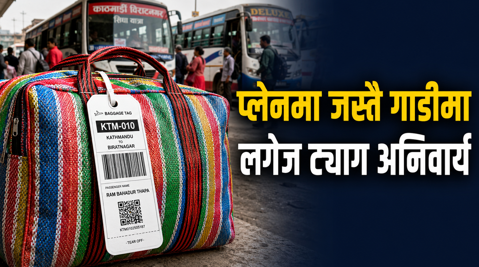 प्लेनमा जस्तै गाडीमा लगेज ट्याग अनिवार्य !