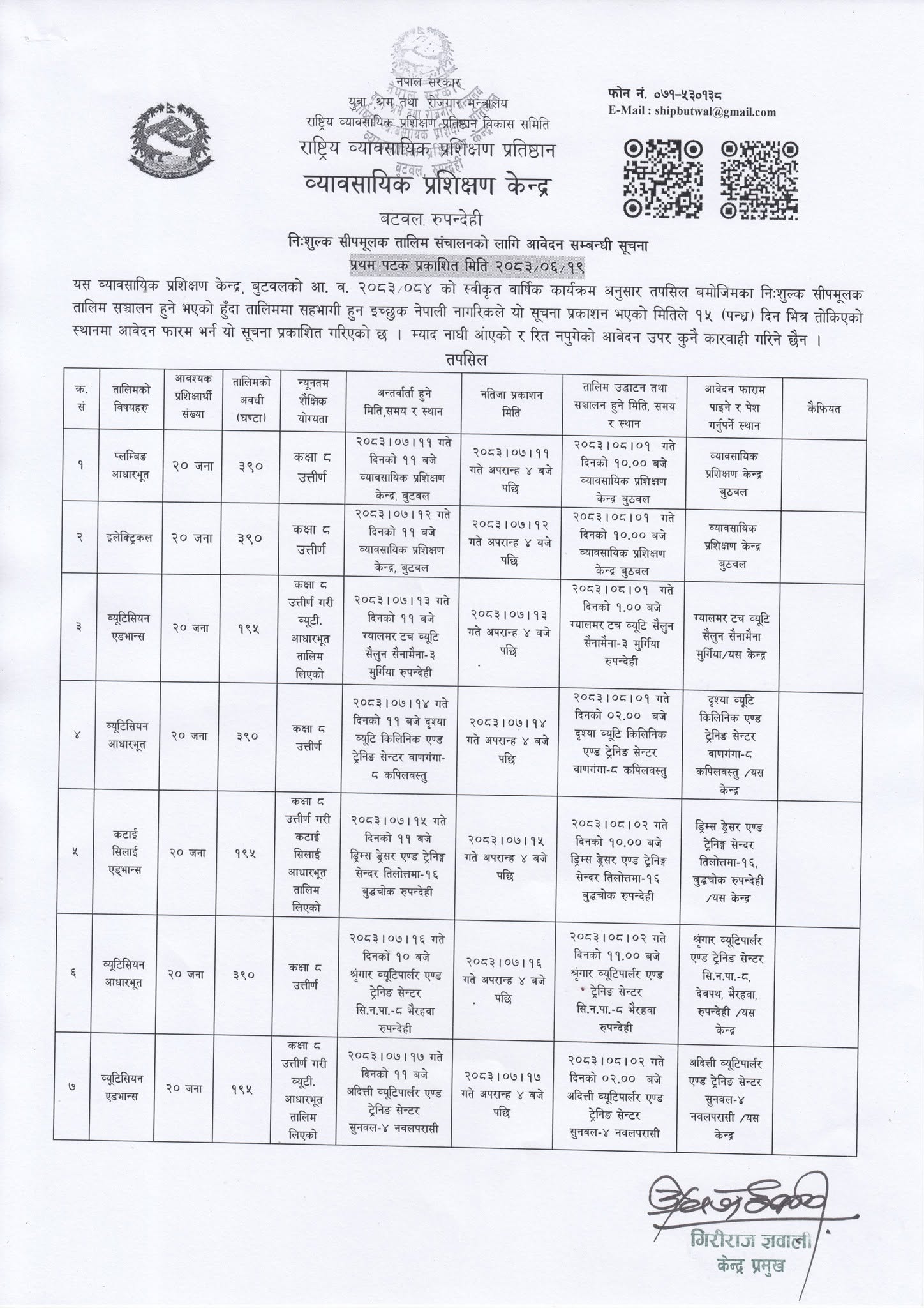 fdfd निःशुल्क सीप सिक्ने ठूलो अवसर, प्लम्बिङदेखि ब्युटिसियनसम्म तालिमका लागि आवेदन खुल्यो